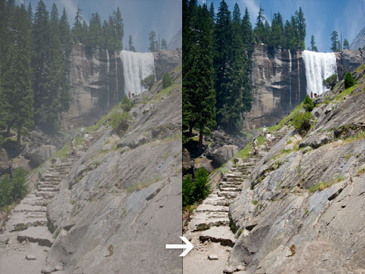 Photo from Yosemite with improved contrast